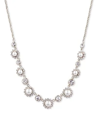 Marchesa Pearl Round Stone Crystal Collar Necklace