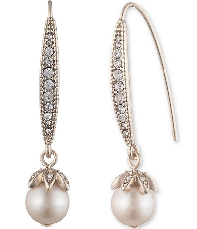 Marchesa Pearl Threader Crystal Linear Earrings
