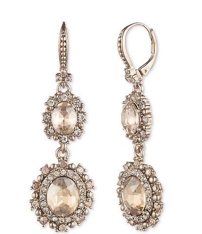 Marchesa Tonal Crystal Double Linear Earrings