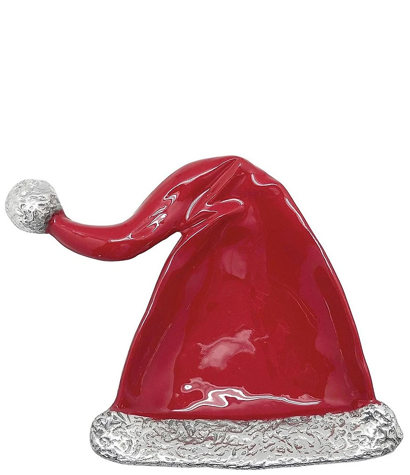 Mariposa Red Enamel Santa Hat Candy Dish