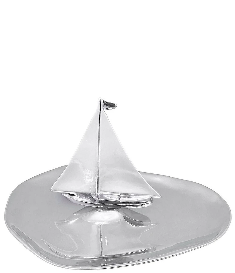 Mariposa White Sailboat Platter