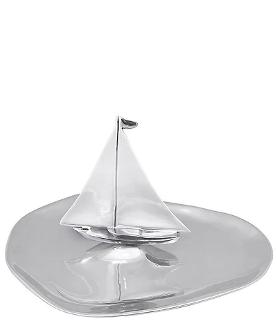 Mariposa White Sailboat Platter