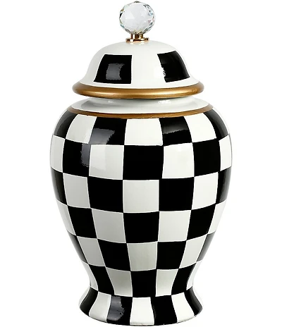 Mark Roberts Checkered Urn with Lid, Large