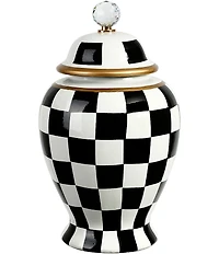 Mark Roberts Checkered Urn with Lid, Large