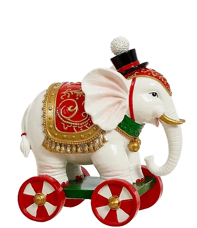 Mark Roberts Circus Elephant On Wheels Figurine