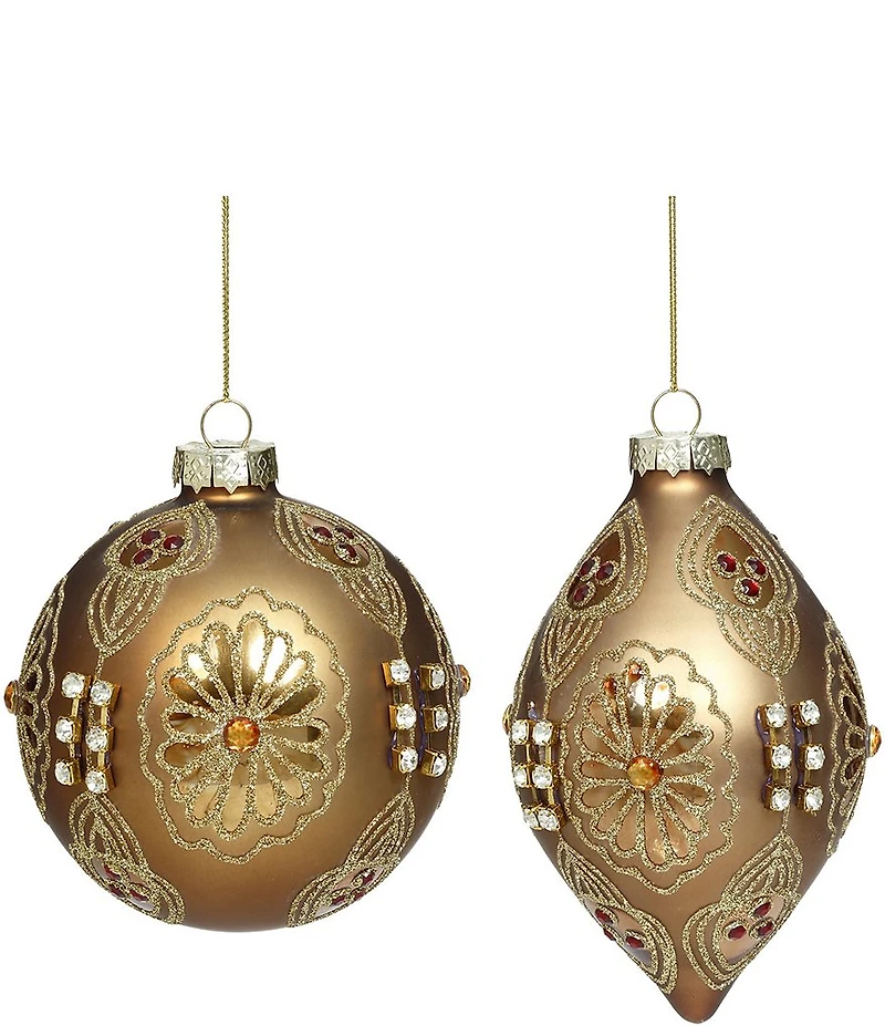 Mark Roberts Copper Jewel Ornament, Set of 6