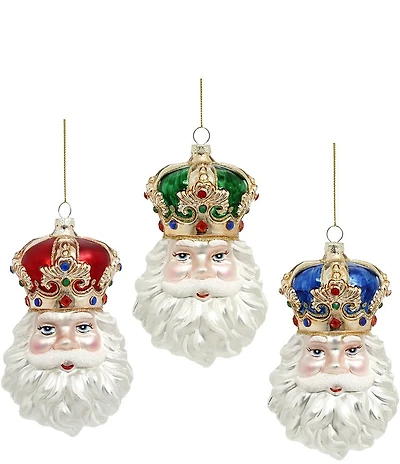 Mark Roberts Crowned Santa Ornament, Set of 6