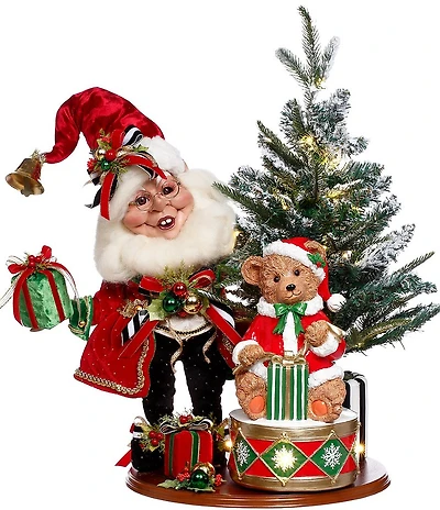 Mark Roberts Decorating Tree Elf Scene Figurine With Lights, Large