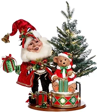 Mark Roberts Decorating Tree Elf Scene Figurine With Lights, Large