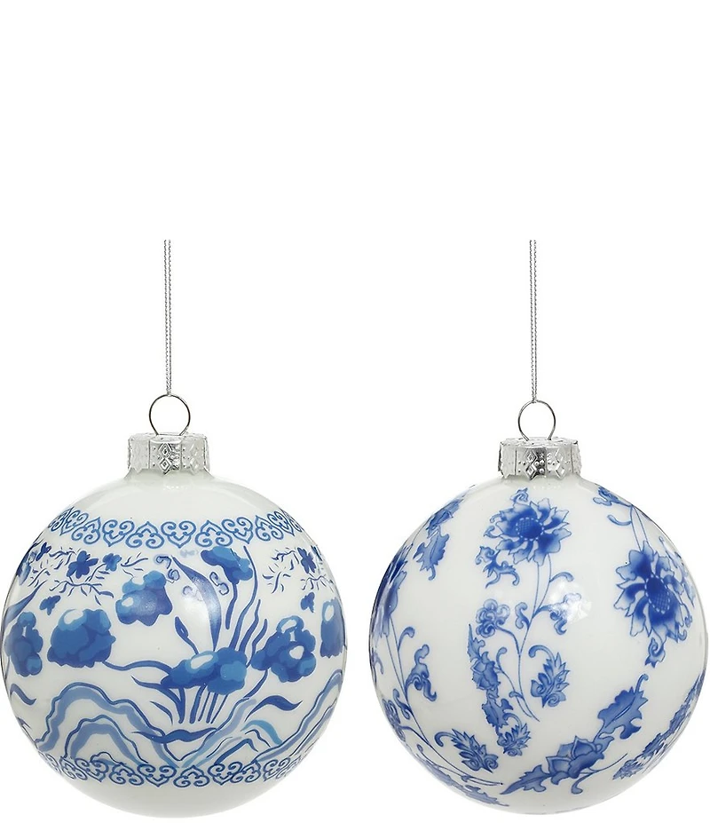 Mark Roberts Delft Flower Ornament, Set of 6