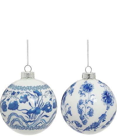 Mark Roberts Delft Flower Ornament, Set of 6