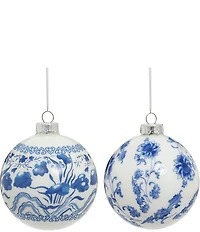 Mark Roberts Delft Flower Ornament, Set of 6