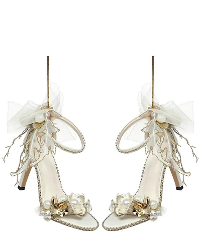 Mark Roberts Diamond Strap Ivory Shoe Ornaments, Set of 2