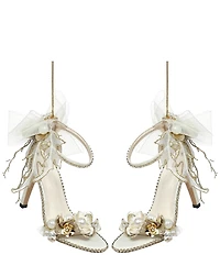 Mark Roberts Diamond Strap Ivory Shoe Ornaments, Set of 2
