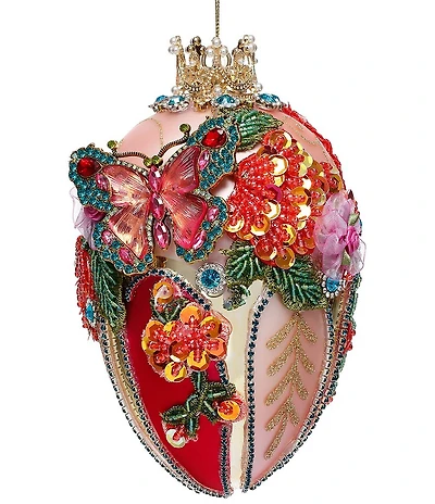 Mark Roberts Faberge Jewel Pink Egg Glass Ornament