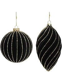 Mark Roberts Flocked Stripe Ornament, Set of 12