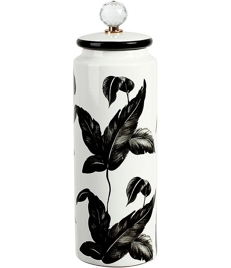 Mark Roberts Floral Black and White Jar with Lid, Large
