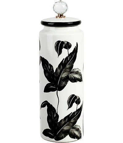 Mark Roberts Floral Black and White Jar with Lid, Large
