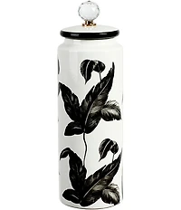 Mark Roberts Floral Black and White Jar with Lid, Large