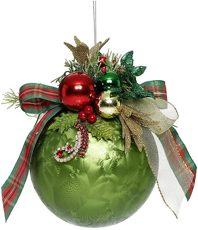 Mark Roberts Floral Jeweled Frosted Ball Ornament