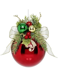Mark Roberts Floral Jeweled Ball Ornament, Shiny Red