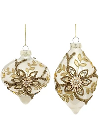 Mark Roberts Floral Jeweled Ornament, Set of 6