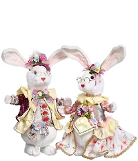 Mark Roberts Fluffy Chubby Rabbit Figurine, Set of 2