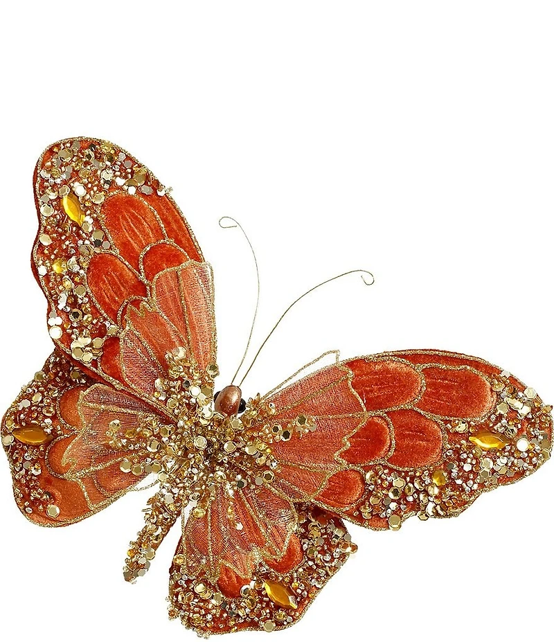 Mark Roberts Glitter Beaded Butterfly on Clip