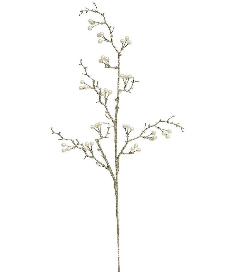 Mark Roberts Glitter Branch Pearl Spray, Set of 12