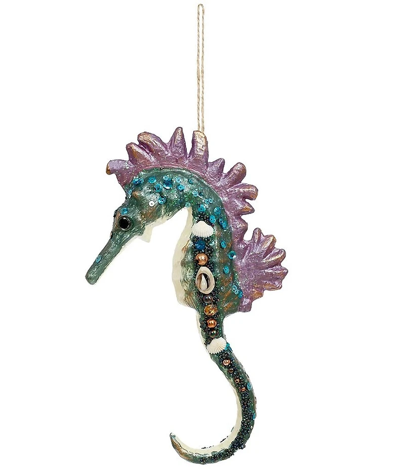 Mark Roberts Glittered Seahorse Ornament, Set of 6