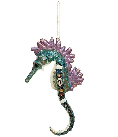 Mark Roberts Glittered Seahorse Ornament, Set of 6