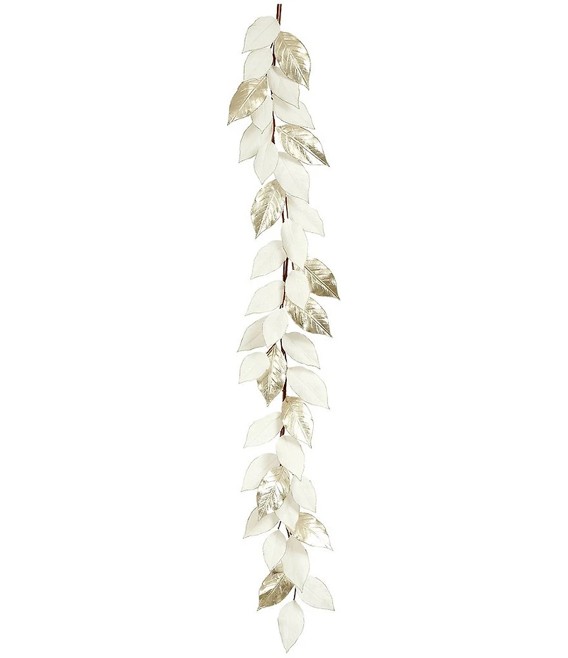 Mark Roberts Glitter/Shinny Magnolia Leaves Garland, Set of 2