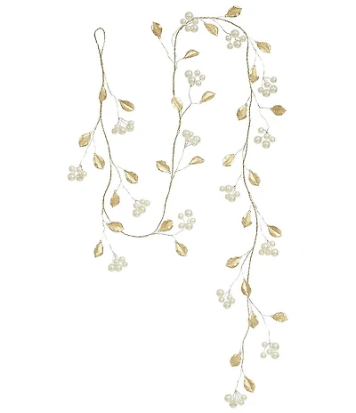 Mark Roberts Gold Leaf With Pearl Garland, Set of 4