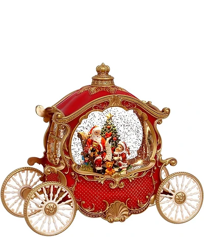 Mark Roberts Holiday Collection Musical Carriage with Santa Tabletop Decor