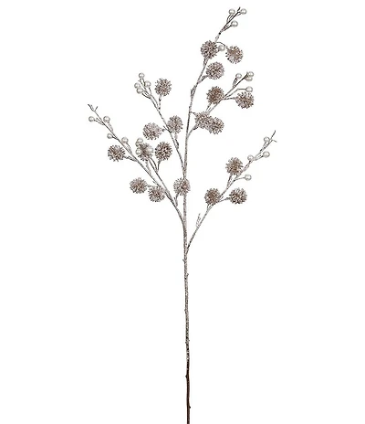 Mark Roberts Holiday Collection Pearl Flower Hanging Spray Pick, Set of 12