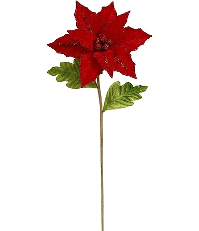 Mark Roberts Holiday Collection Velvet Poinsettia Pick, Set of 12