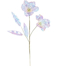 Mark Roberts Iridescent Hibiscus Spray, Set of 12