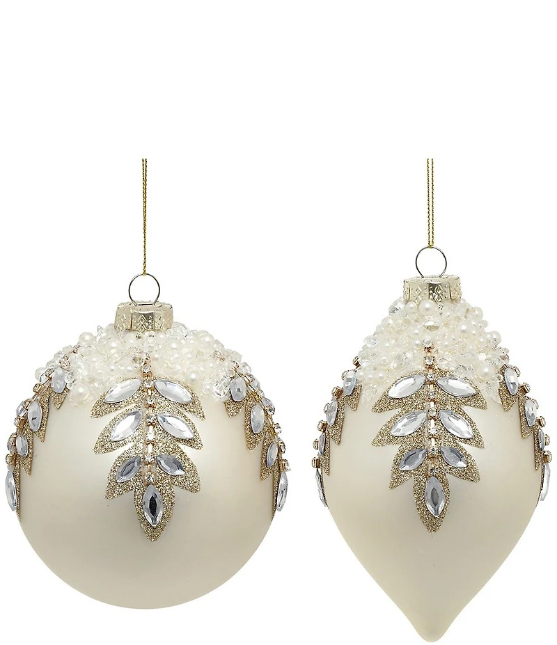 Mark Roberts Jeweled And Pearlized Ornament, Set 6