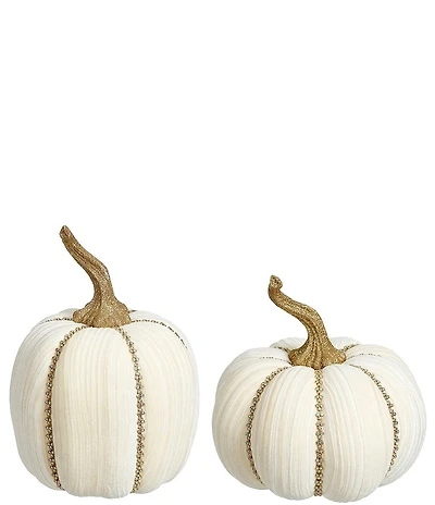 Mark Roberts Jeweled Pumpkin Ivory, Set of 2
