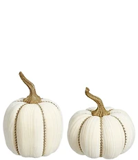 Mark Roberts Jeweled Pumpkin Ivory, Set of 2