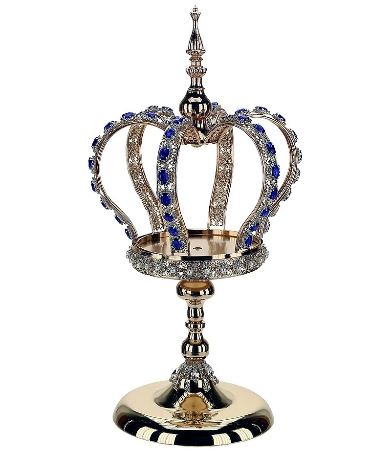 Mark Roberts Jeweled Royal Crown Decor Pedestal - 18 Inches