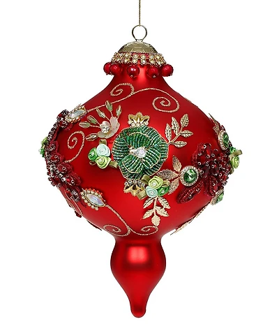 Mark Roberts Kings Jewel Extra Fancy Finial Ornament, Red