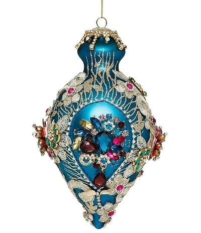 Mark Roberts Kings Jewel Fancy Finial Ornament, Teal