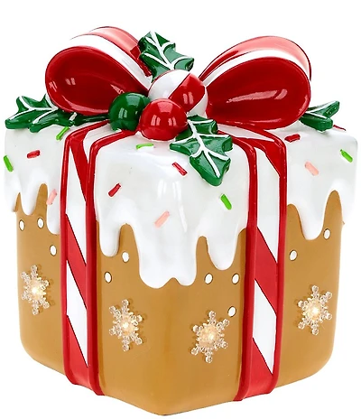 Mark Roberts Lighted Gingerbread Gift Box Figurine