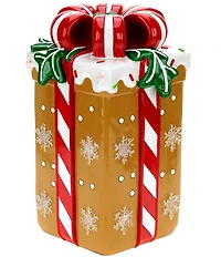 Mark Roberts Lighted Gingerbread Gift Box Figurine