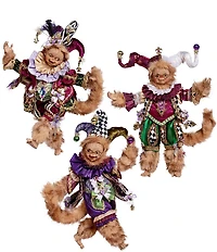 Mark Roberts Mardi Gras Assorted Monkey Figurine, Set of 3