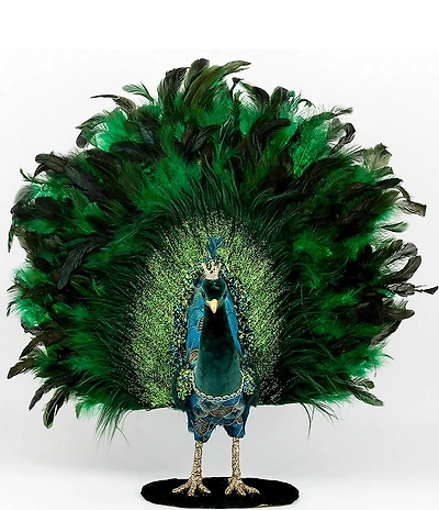 Mark Roberts Open Tail Feather Peacock- 22 x 23 Inch.