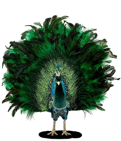 Mark Roberts Open Tail Feather Peacock- 22 x 23 Inch.