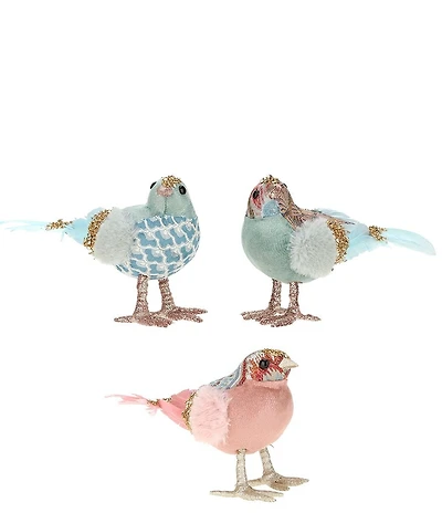 Mark Roberts Patchwork Assorted Birds Figurines, Set of 3