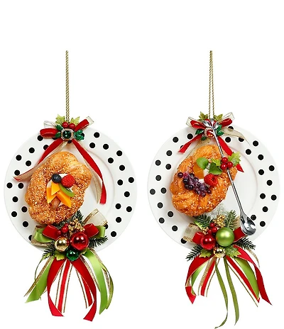 Mark Roberts Plate Polka Dots With Sweet Ornaments, Set of 2